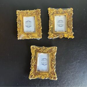 Sabre Vintage Style Gold Mini Photo Frame 3 Piece Set